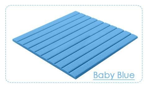 Arrowzoom Acoustic Flat Wedge Foam - Solid Colors - KK1035 Baby Blue / 12 PIECES - 50 X 50 X 2 CM