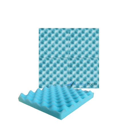 New 4 Pcs Bundle Egg Crate Convoluted Acoustic Tile Panels Sound Absorption Studio Soundproof Foam KK1052 Baby Blue / 25 X 25 X 3 cm (9.8 X 9.8 X 1.1 in)