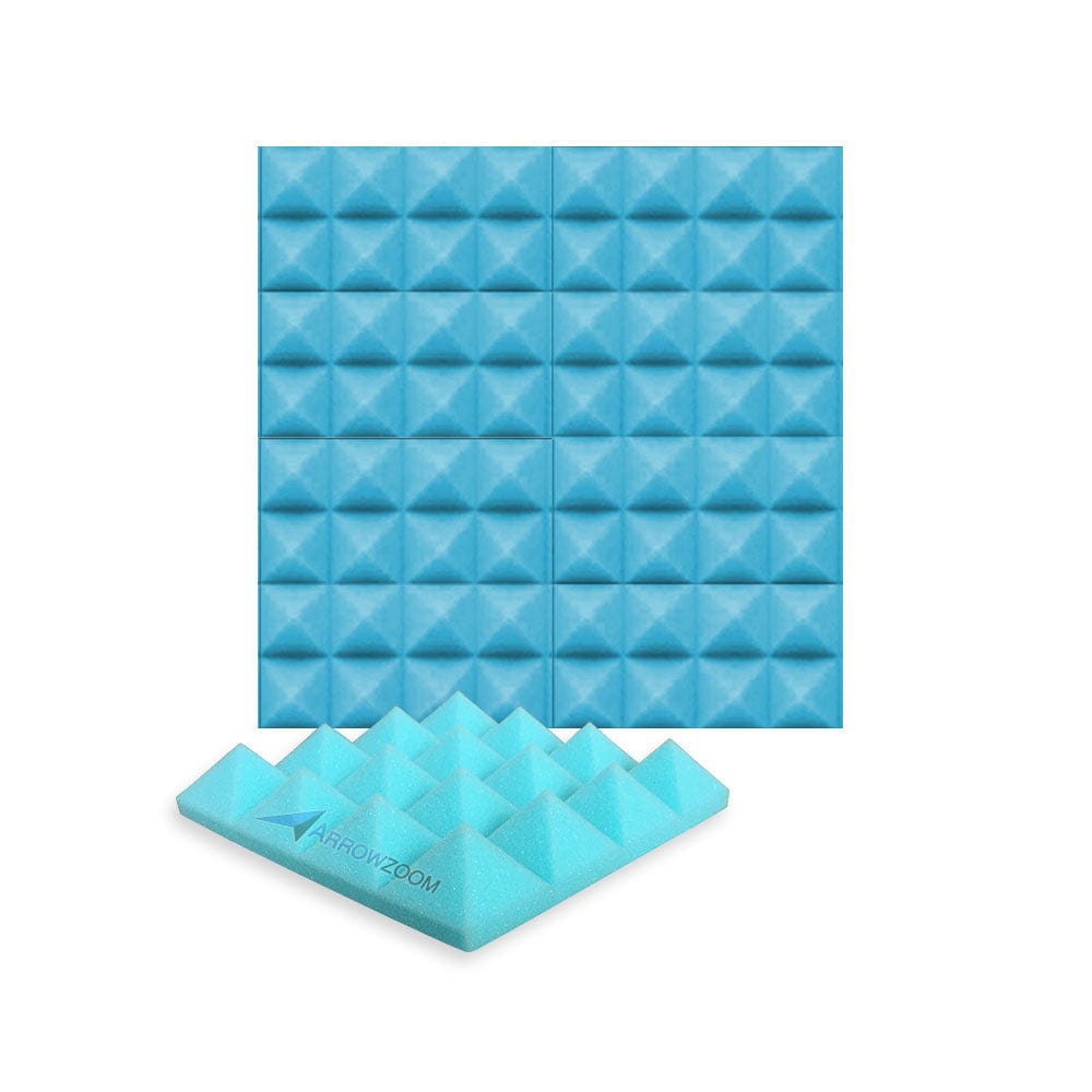 12 Pack Set Acoustic Foam Panels, Studio Wedge Tiles, 2 X 12 X 12  Acoustic Foam Sound Absorption Pyramid Studio Treatment Wall Panels