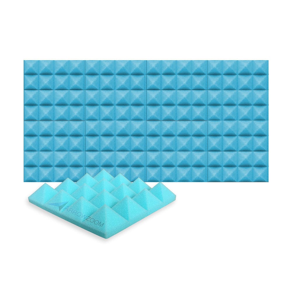 New 8 pcs Bundle Pyramid Tiles Acoustic Panels Sound Absorption Studio Soundproof Foam 8 Colors KK1034 Baby Blue / 25 X 25 X 5cm (9.8 X 9.8 X 1.9in)