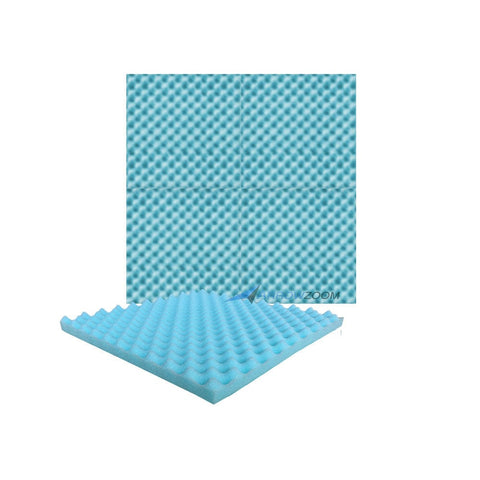 New 4 Pcs Bundle Egg Crate Convoluted Acoustic Tile Panels Sound Absorption Studio Soundproof Foam KK1052 Baby Blue / 50 X 50 X 3 cm (19.7 X 19.7 X 1.1 in)
