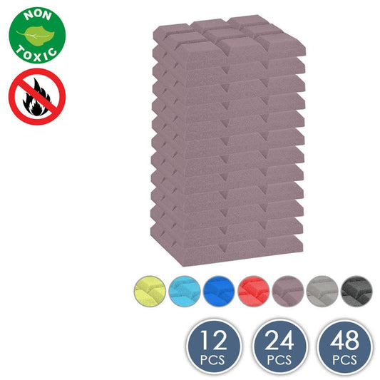 Arrowzoom Acoustic Bevel Grid Foam - Solid Colors - KK1046 Burgundy / 1 Piece -50 x 50 x 5 cm / 20 x 20 x 2 in