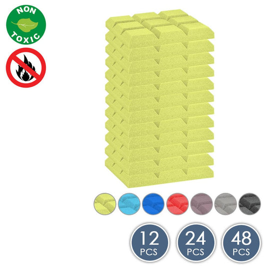 Arrowzoom Acoustic Bevel Grid Foam - Solid Colors - KK1046 Yellow / 1 Piece -50 x 50 x 5 cm / 20 x 20 x 2 in