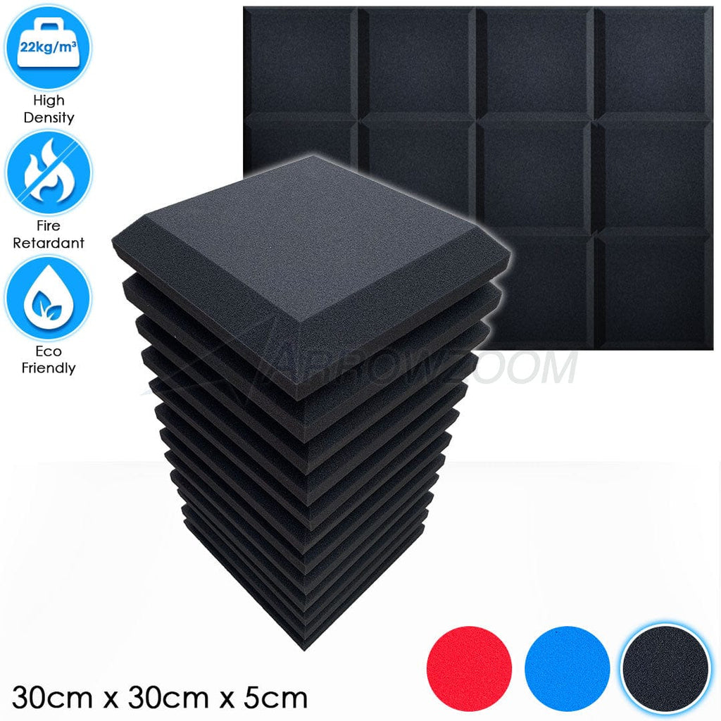 Arrowzoom™ PRO Series Soundproof Foam - Flat Bevel Pro - KK1196 Black / 12 pieces