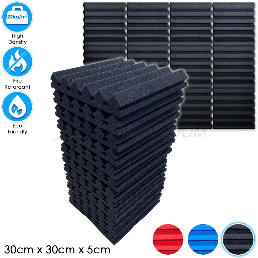 Arrowzoom™PRO Series Soundproof Foam - Wedge Pro - KK1200 - BUNDLE: 12 pieces - Black