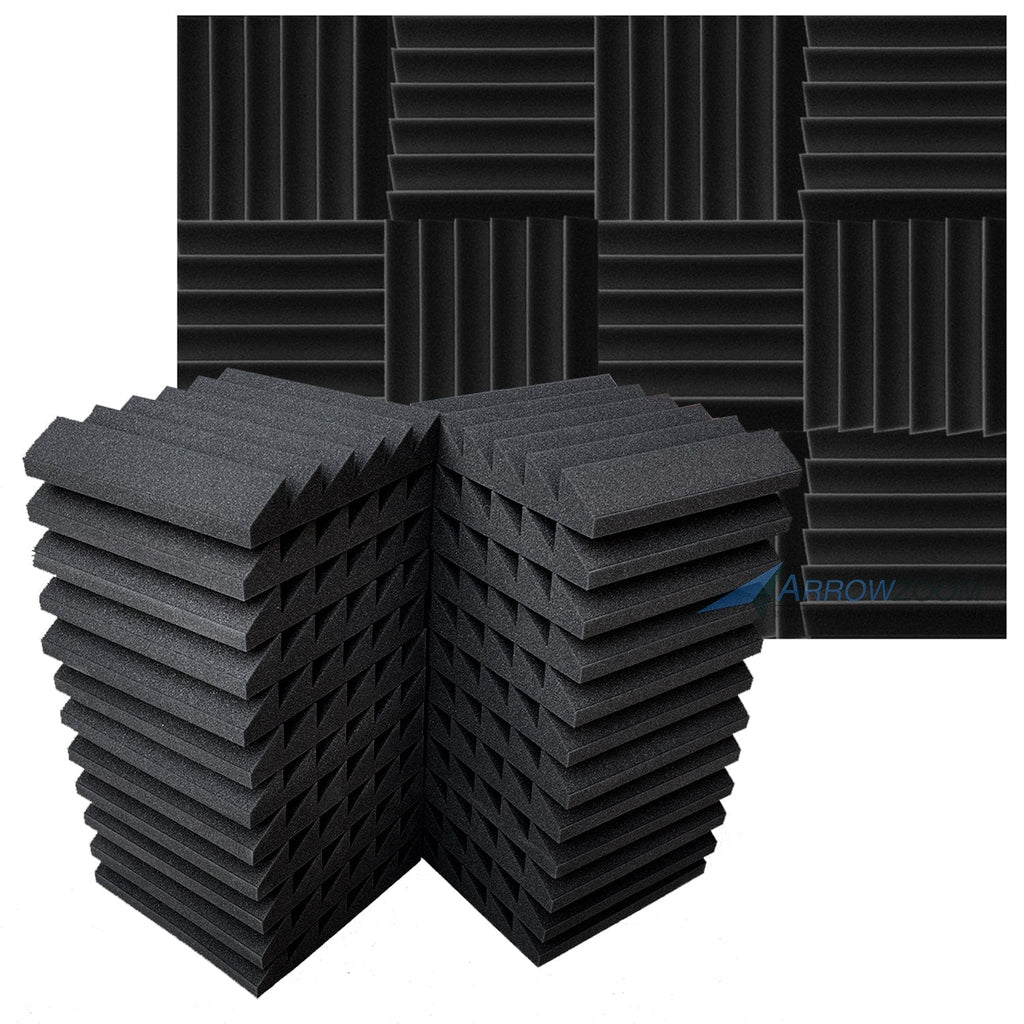 Arrowzoom™ PRO Series Soundproof Foam - Triangle Pro - KK1243 Black / 24 pieces
