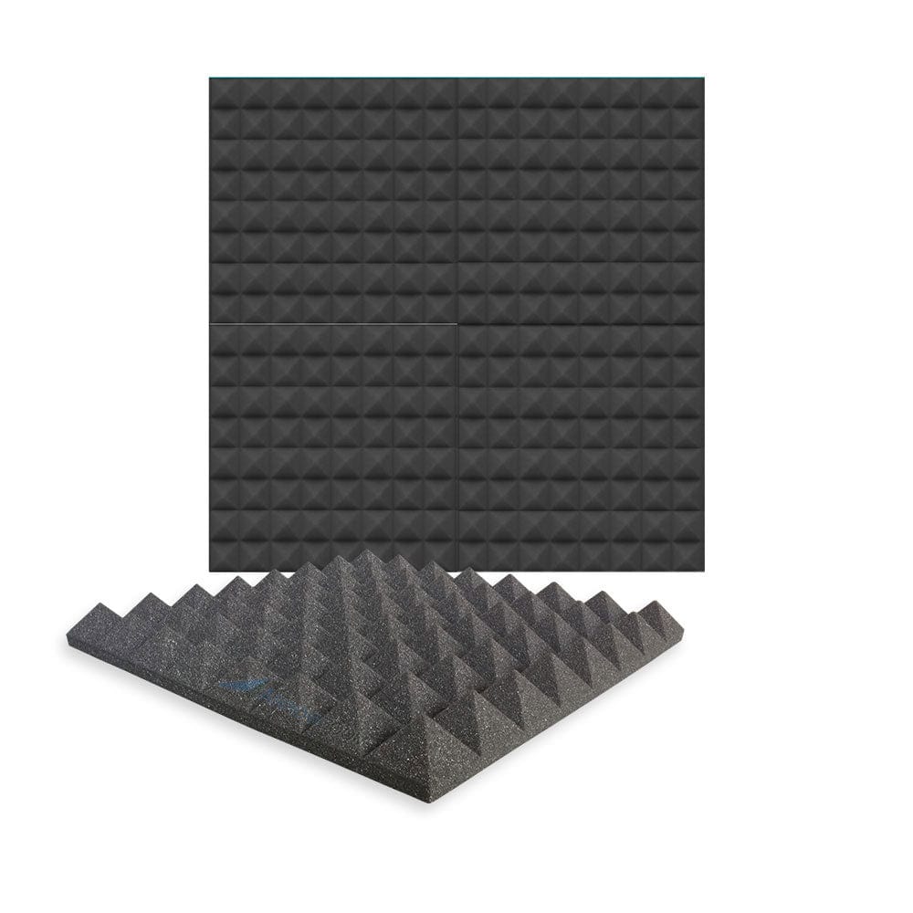 New 4 pcs Bundle Pyramid Tiles Acoustic Panels Sound Absorption Studio Soundproof Foam 8 Colors KK1034 Black / 50 X 50 X 5cm (19.6 X 19.6 X 1.9)