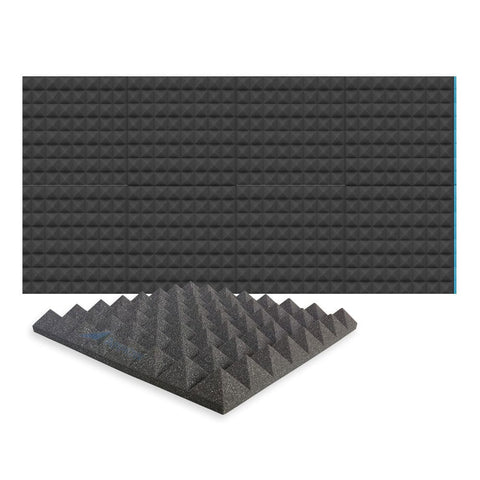 New 8 pcs Bundle Pyramid Tiles Acoustic Panels Sound Absorption Studio Soundproof Foam 8 Colors KK1034 Black / 50 X 50 X 5cm (19.6 X 19.6 X 1.9)