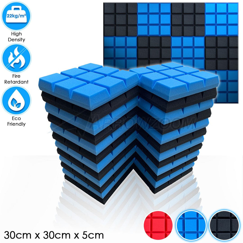 Arrowzoom™ PRO Series Soundproof Foam - Sudoku Pro - KK1195 Black & Blue / 24 pieces