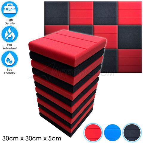 Arrowzoom™ PRO Series Soundproof Foam - Brick Pro - KK1197 Black & Red / 12 pieces