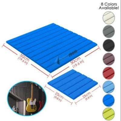 Arrowzoom Acoustic Flat Wedge Foam - Solid Colors - KK1035 Blue / 1 PIECE - 50 X 50 X 2 CM