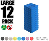 Arrowzoom Acoustic Hemisphere Grid Foam - Solid Colors - KK1040 Blue / 12 Pieces - 20 X 20 X 5cm / 7.8 X 7.8 X 1.9 in
