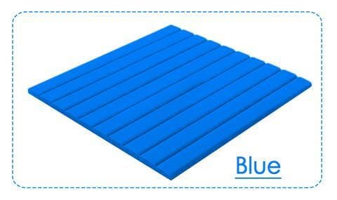 Arrowzoom Acoustic Flat Wedge Foam - Solid Colors - KK1035 Blue / 12 PIECES - 50 X 50 X 2 CM