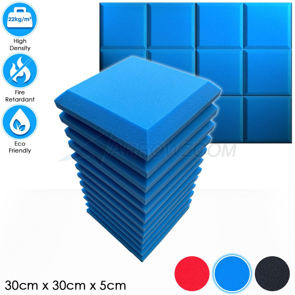 Arrowzoom™ PRO Series Soundproof Foam - Flat Bevel Pro - KK1196 Blue / 12 pieces