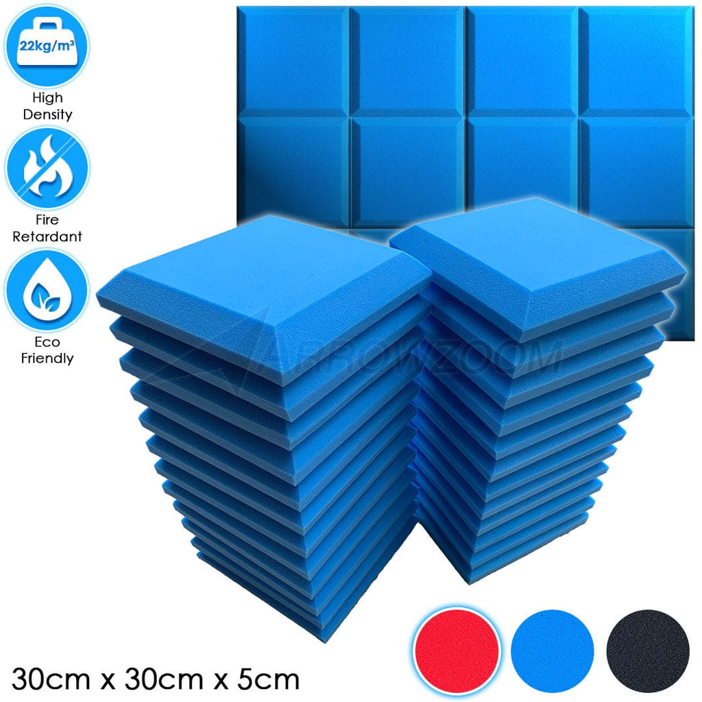 Arrowzoom™ PRO Series Soundproof Foam - Flat Bevel Pro - KK1196 Blue / 24 pieces
