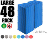 Arrowzoom Acoustic Hemisphere Grid Foam - Solid Colors - KK1040 Blue / 48 Pieces - 50 X 50 X 5cm / 19.6 X 19.6 X 1.9 in