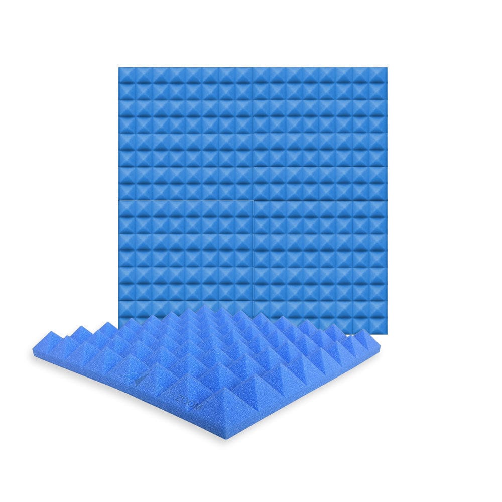 New 4 pcs Bundle Pyramid Tiles Acoustic Panels Sound Absorption Studio Soundproof Foam 8 Colors KK1034 Blue / 50 X 50 X 5cm (19.6 X 19.6 X 1.9)