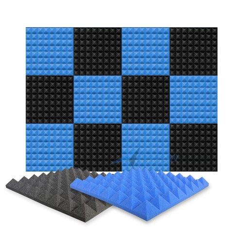Arrowzoom Pyramid Series  Acoustic Foam Master KK1034 Blue and Black / 12 / 50 x 50 x 5 cm / 20 x 20 x 2 in