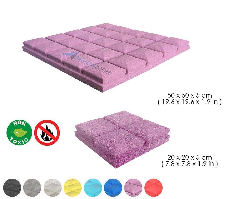 Arrowzoom Acoustic Hemisphere Grid Foam - Solid Colors - KK1040 Burgundy / 1 Piece - 20 X 20 X 5cm / 7.8 X 7.8 X 1.9 in