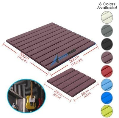 Arrowzoom Acoustic Flat Wedge Foam - Solid Colors - KK1035 Burgundy / 1 PIECE - 50 X 50 X 2 CM