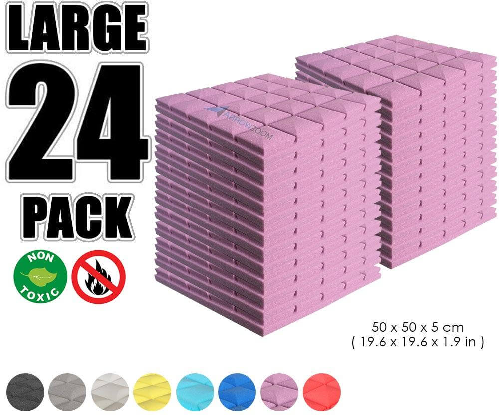 Arrowzoom Acoustic Hemisphere Grid Foam - Purple - KK1040 - Size: 24 Pieces - 50 X 50 X 5cm