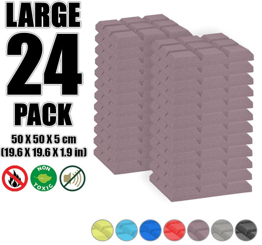 New 24 pcs Bundle Bevel Grid Type Acoustic Panels Sound Absorption Studio Soundproof Foam 7 Colors KK1046 Coffee