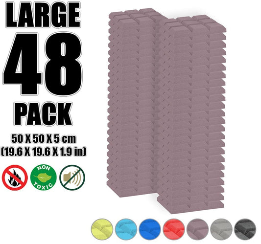 New 48 pcs Bundle Bevel Grid Type Acoustic Panels Sound Absorption Studio Soundproof Foam 7 Colors KK1046 Coffee