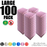 Arrowzoom 100 pcs Bundle Acoustic Foam Eggcrate / 100 Pieces - 25 x 25cm / Burgundy