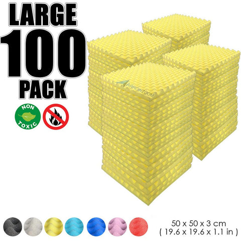 Arrowzoom 100 pcs Bundle Acoustic Foam Eggcrate / 100 Pieces - 50 x 50cm / Yellow