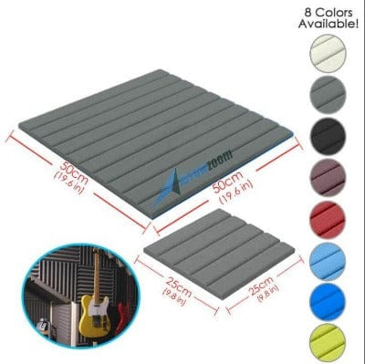 Arrowzoom Acoustic Flat Wedge Foam - Solid Colors - KK1035 Gray / 1 PIECE - 50 X 50 X 2 CM
