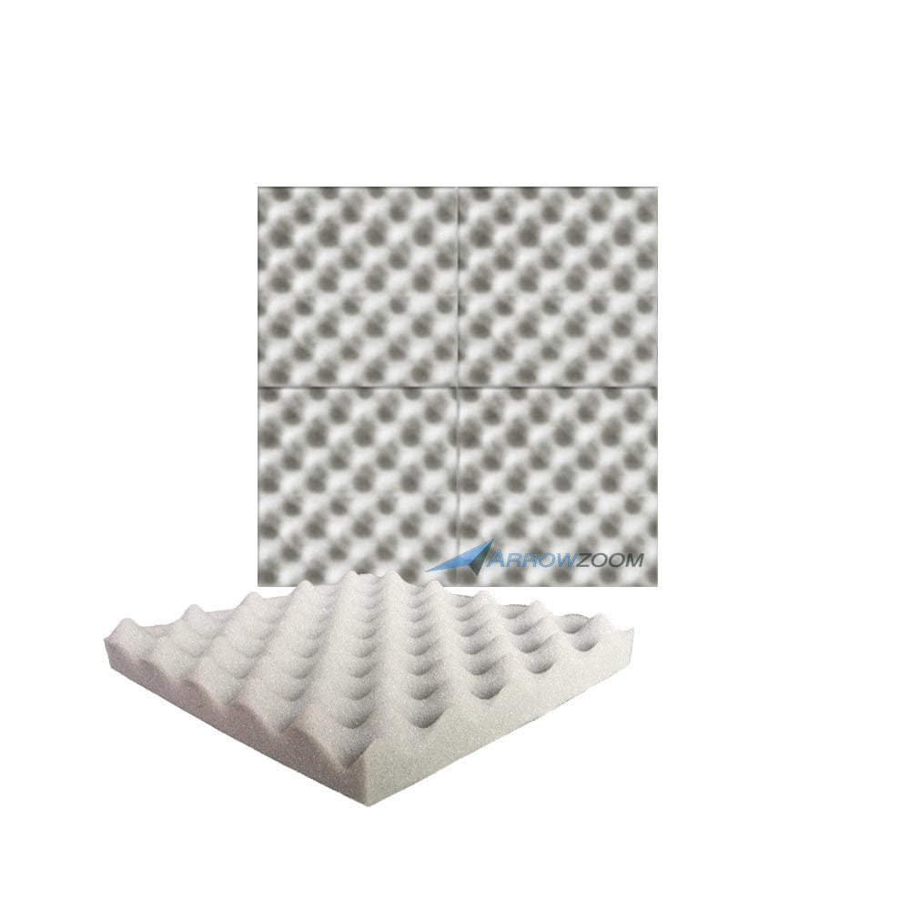 New 4 Pcs Bundle Egg Crate Convoluted Acoustic Tile Panels Sound Absorption Studio Soundproof Foam KK1052 Gray / 25 X 25 X 3 cm (9.8 X 9.8 X 1.1 in)