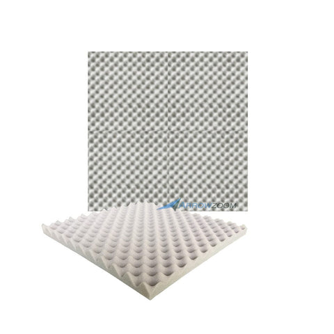 New 4 Pcs Bundle Egg Crate Convoluted Acoustic Tile Panels Sound Absorption Studio Soundproof Foam KK1052 Gray / 50 X 50 X 3 cm (19.7 X 19.7 X 1.1 in)