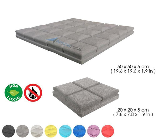 New 1 Pc Hemisphere Grid Type Acoustic Panel Sound Absorption Studio Soundproof Foam KK1040 Gray / 50 X 50 X 5cm (19.6 X 19.6 X 1.9 in)