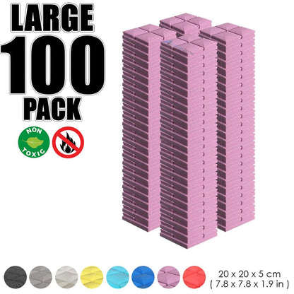 Arrowzoom 100 pcs Bundle Acoustic Foam Hemisphere Grid / 100 Pieces - 25 x 25cm / Burgundy