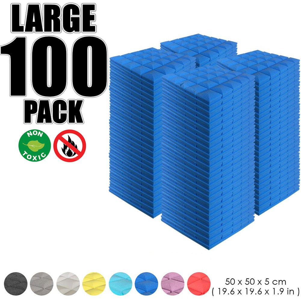 Arrowzoom 100 pcs Bundle Acoustic Foam Hemisphere Grid / 100 Pieces - 50 x 50cm / Blue