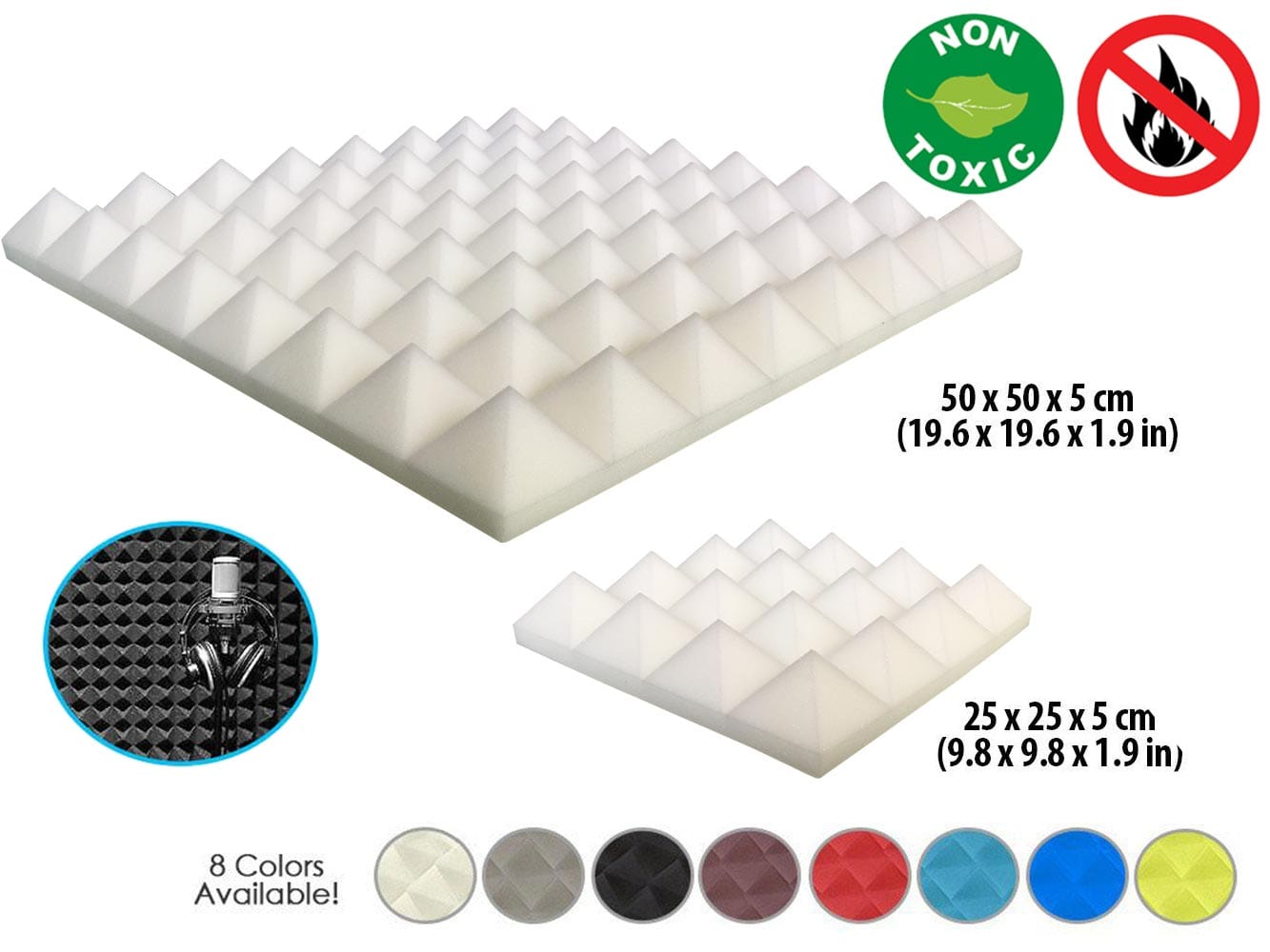 New 1 Pc  Pyramid Tile Acoustic Panel Sound Absorption Studio Soundproof Foam KK1034 Arrowzoom.