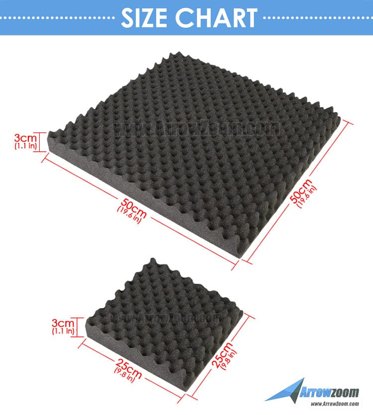 New 12 Pcs Bundle Egg Crate Convoluted Acoustic Tile Panels Sound Absorption Studio Soundproof Foam KK1052