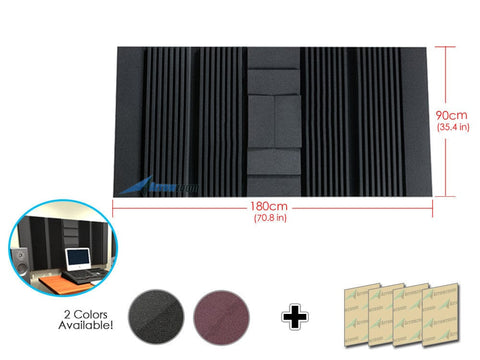 New 12 pcs Set Wall Insulation Foam Kit Acoustic Panels Sound Absorption Studio Soundproof Foam 2 Colors KK1044