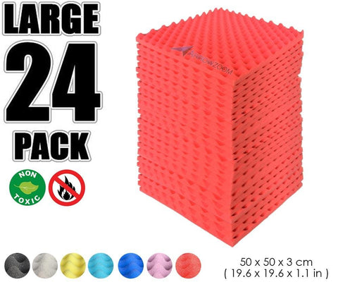 New 24 Pcs Bundle Egg Crate Convoluted Acoustic Tile Panels Sound Absorption Studio Soundproof Foam KK1052