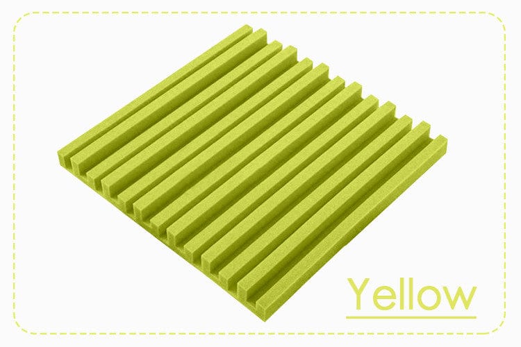 New 24 pcs Pearl White and Yellow Bundle Metro Striped Ceiling Insulation Acoustic Panels Sound Absorption Studio Soundproof Foam KK1041