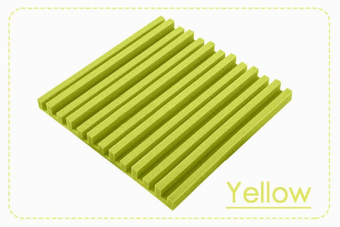 New 24 pcs Pearl White and Yellow Bundle Metro Striped Ceiling Insulation Acoustic Panels Sound Absorption Studio Soundproof Foam KK1041