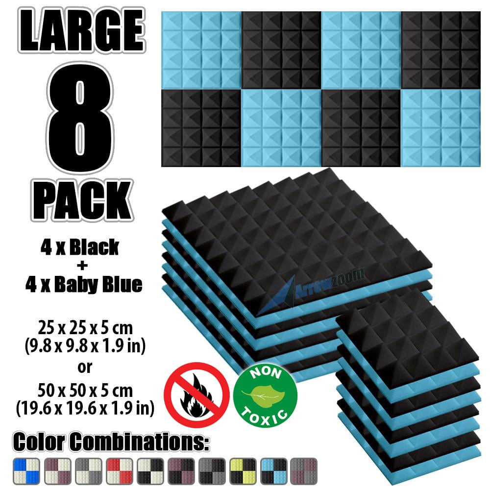 New 24 pcs Black and Red Bundle Pyramid Tiles Acoustic Panels Sound  Absorption Studio Soundproof Foam KK1034