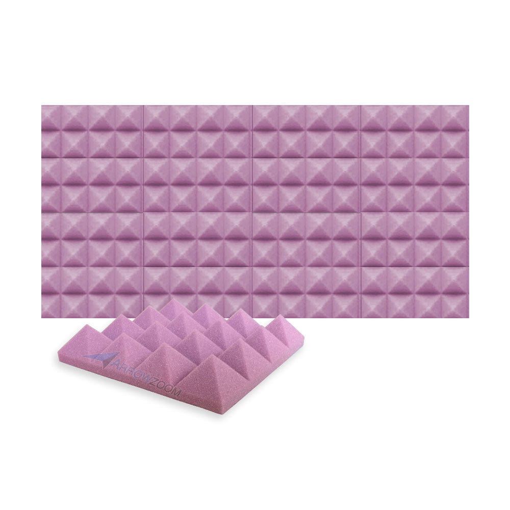 New 8 pcs Bundle Pyramid Tiles Acoustic Panels Sound Absorption Studio Soundproof Foam 8 Colors KK1034 Purple / 25 X 25 X 5cm (9.8 X 9.8 X 1.9in)