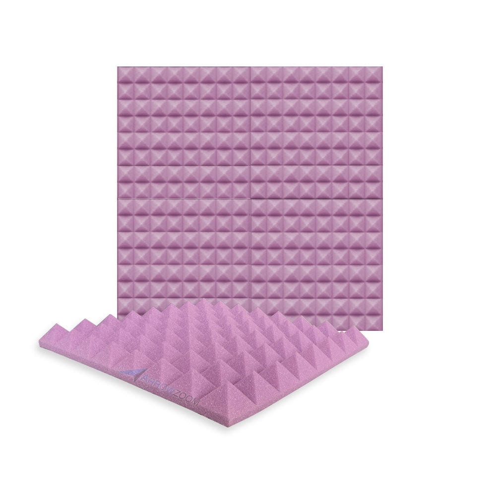 New 4 pcs Bundle Pyramid Tiles Acoustic Panels Sound Absorption Studio Soundproof Foam 8 Colors KK1034 Purple / 50 X 50 X 5cm (19.6 X 19.6 X 1.9)