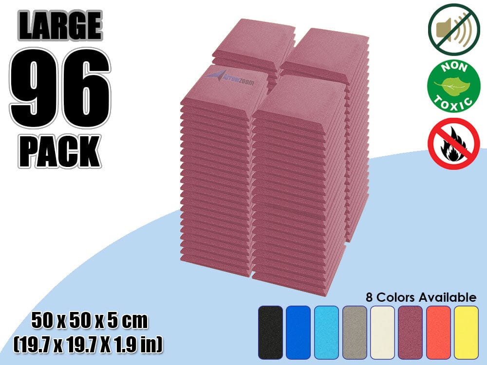 New 96 pcs Bundle Flat Bevel Tile Acoustic Panels Sound Absorption Studio Soundproof Foam 8 Colors KK1039 Purple