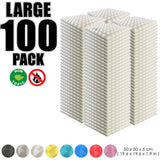 Arrowzoom 100 pcs Bundle Acoustic Foam Pyramid / 100 Pieces - 50 x 50cm / White