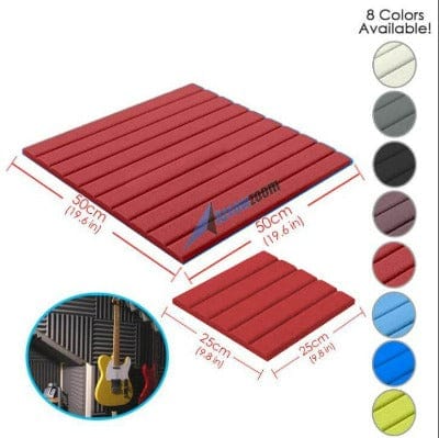 Arrowzoom Acoustic Flat Wedge Foam - Solid Colors - KK1035 Red / 1 PIECE - 50 X 50 X 2 CM