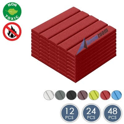 Arrowzoom Flat Wedge Series Acoustic Foam - Solid Colors - KK1035 Red / 12 / 25 X 25 X 2cm (9.8 X 9.8 X 0.8 in)