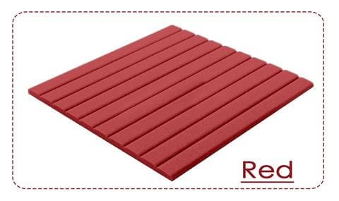 Arrowzoom Acoustic Flat Wedge Foam - Solid Colors - KK1035 Red / 12 PIECES - 50 X 50 X 2 CM