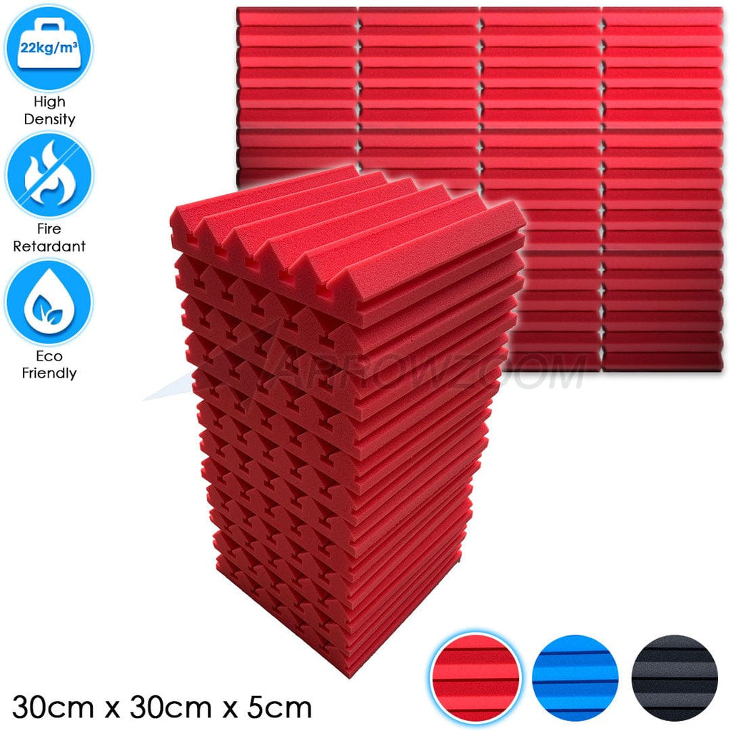 Arrowzoom™PRO Series Soundproof Foam - Wedge Pro - KK1200 - BUNDLE: 12 pieces - Red
